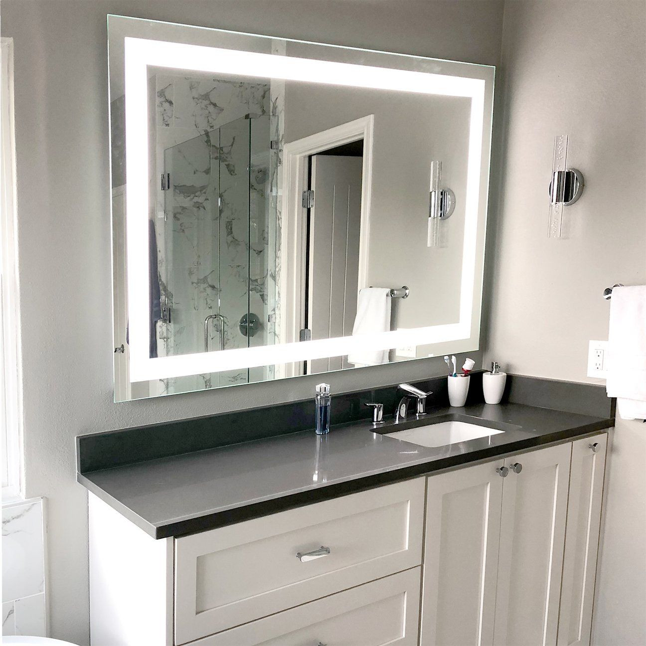 Small Bathroom Vanity Mirrors
 Front Lighted LED Bathroom Vanity Mirror 44" Wide x 36