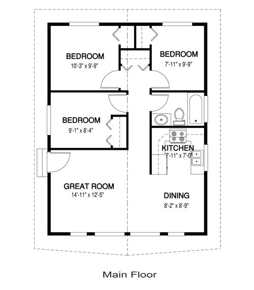 Small Bedroom Floor Plan
 House Plans Robin 1 Linwood Custom Homes