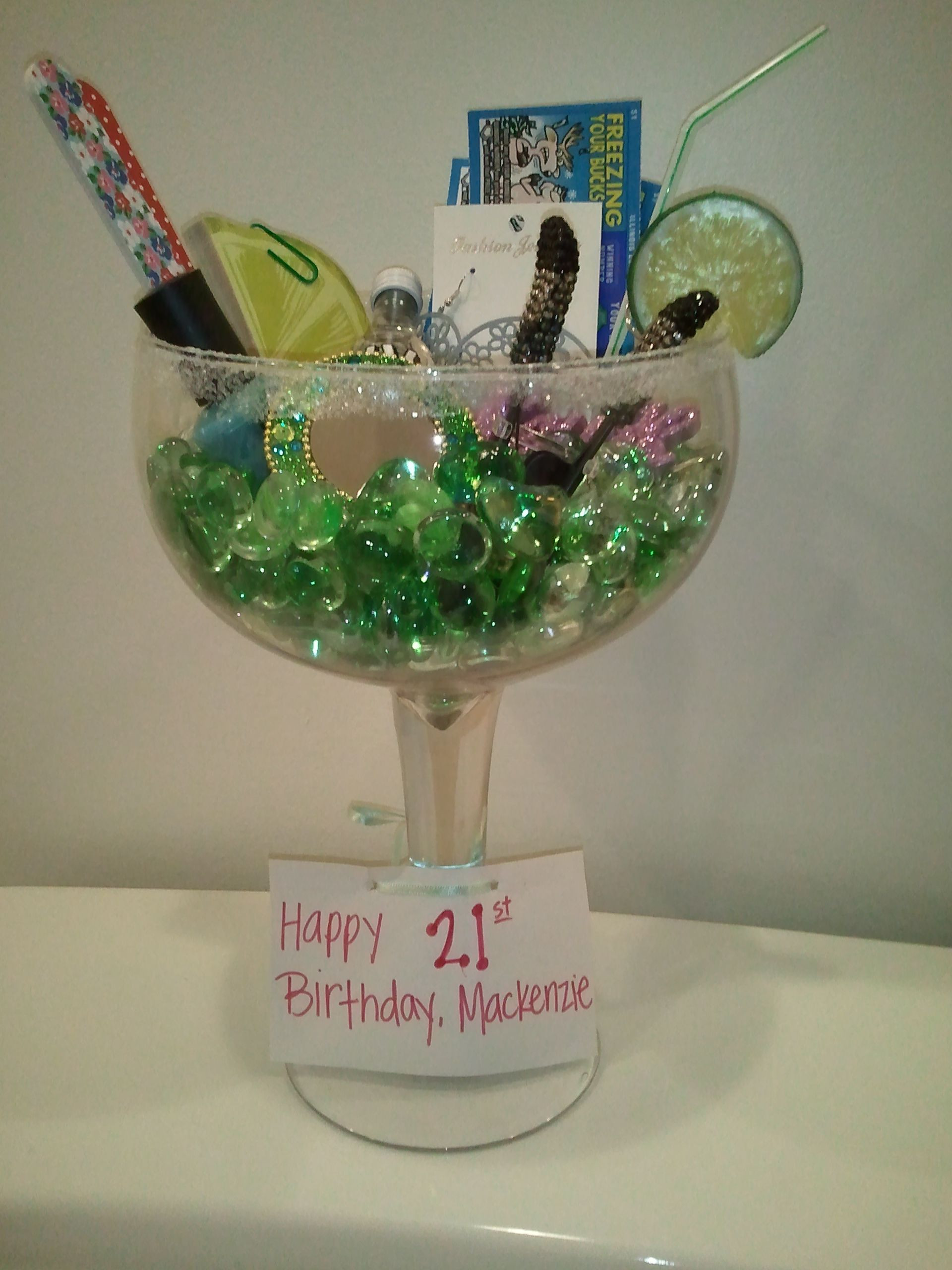 Small Birthday Gift Ideas
 21st birthday idea Over sized Margarita with small ts