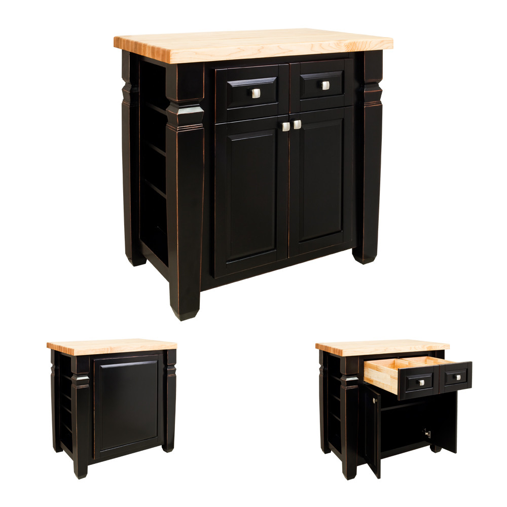 Small Black Kitchen Island
 Kitchen Island Small Black Loft ILS12 AGB