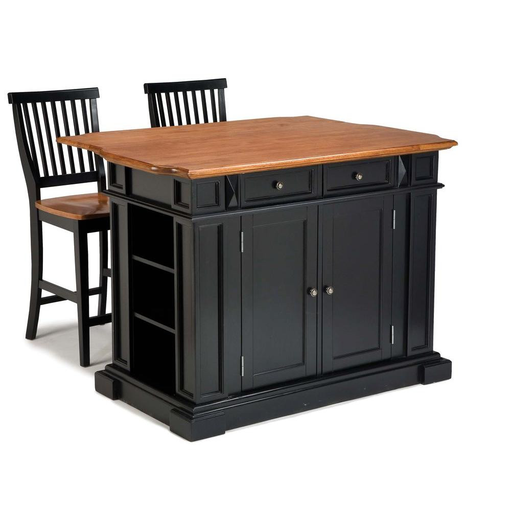 Small Black Kitchen Island
 Home Styles Americana Black Kitchen Island With Seating