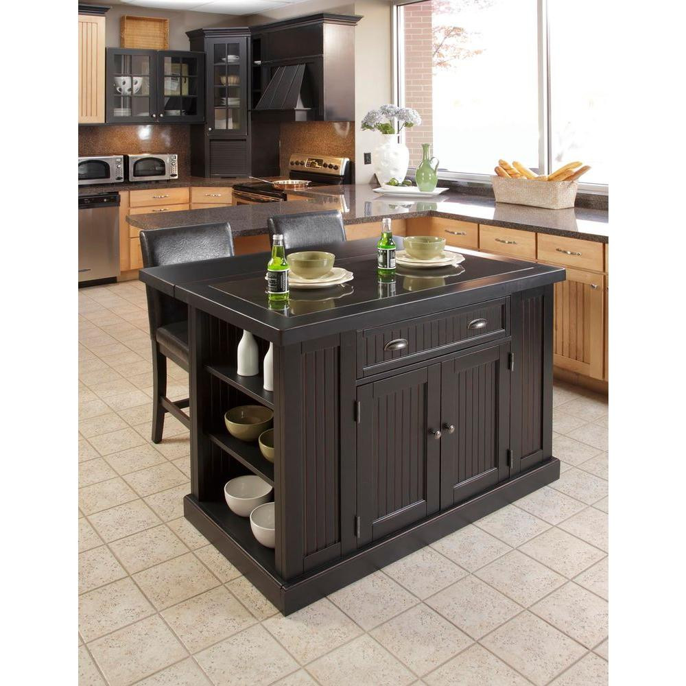 Small Black Kitchen Island
 Home Styles Nantucket Black Kitchen Island With Granite