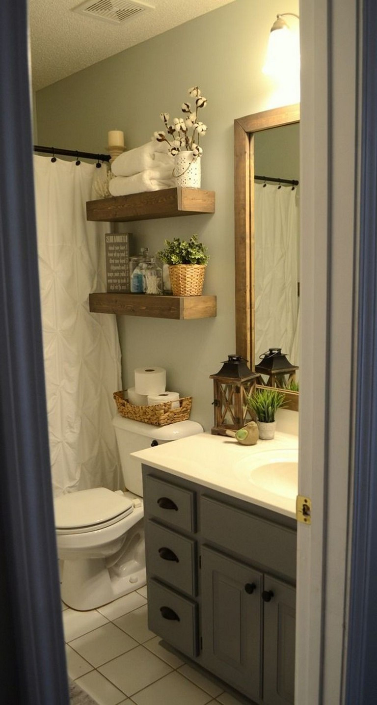 Small Farmhouse Bathroom
 57 Awesome Farmhouse Small Bathroom Remodel Decor Ideas