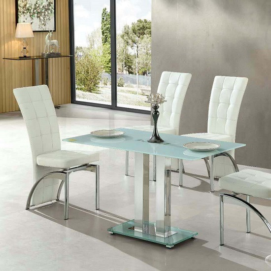 Small Glass Kitchen Table
 Jet Small Glass Dining Table Rectangular In White