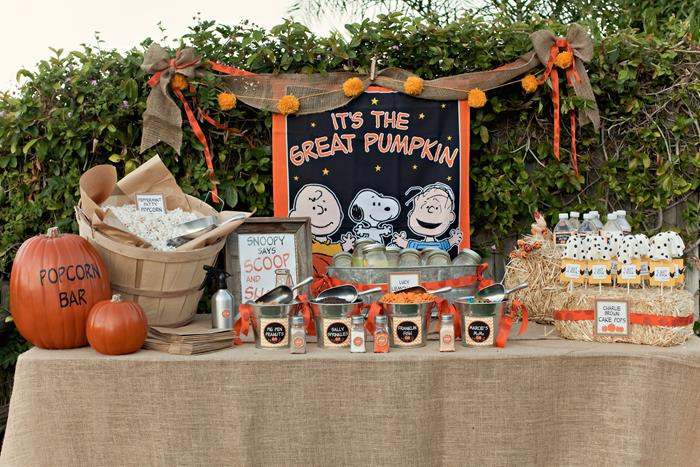 Small Halloween Party Ideas
 Kara s Party Ideas Charlie Brown Great Pumpkin Halloween