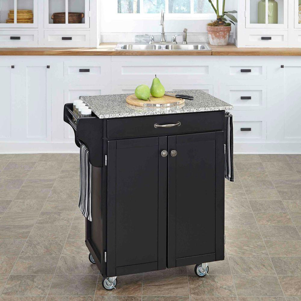 Small Kitchen Cart
 Home Styles Cuisine Cart Black Kitchen Cart With Granite