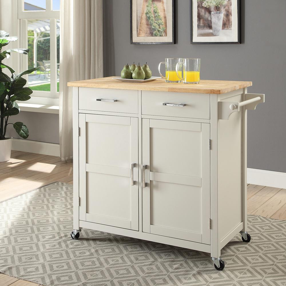 Small Kitchen Cart
 USL Macie Polar White Small Kitchen Cart SK A1 PW