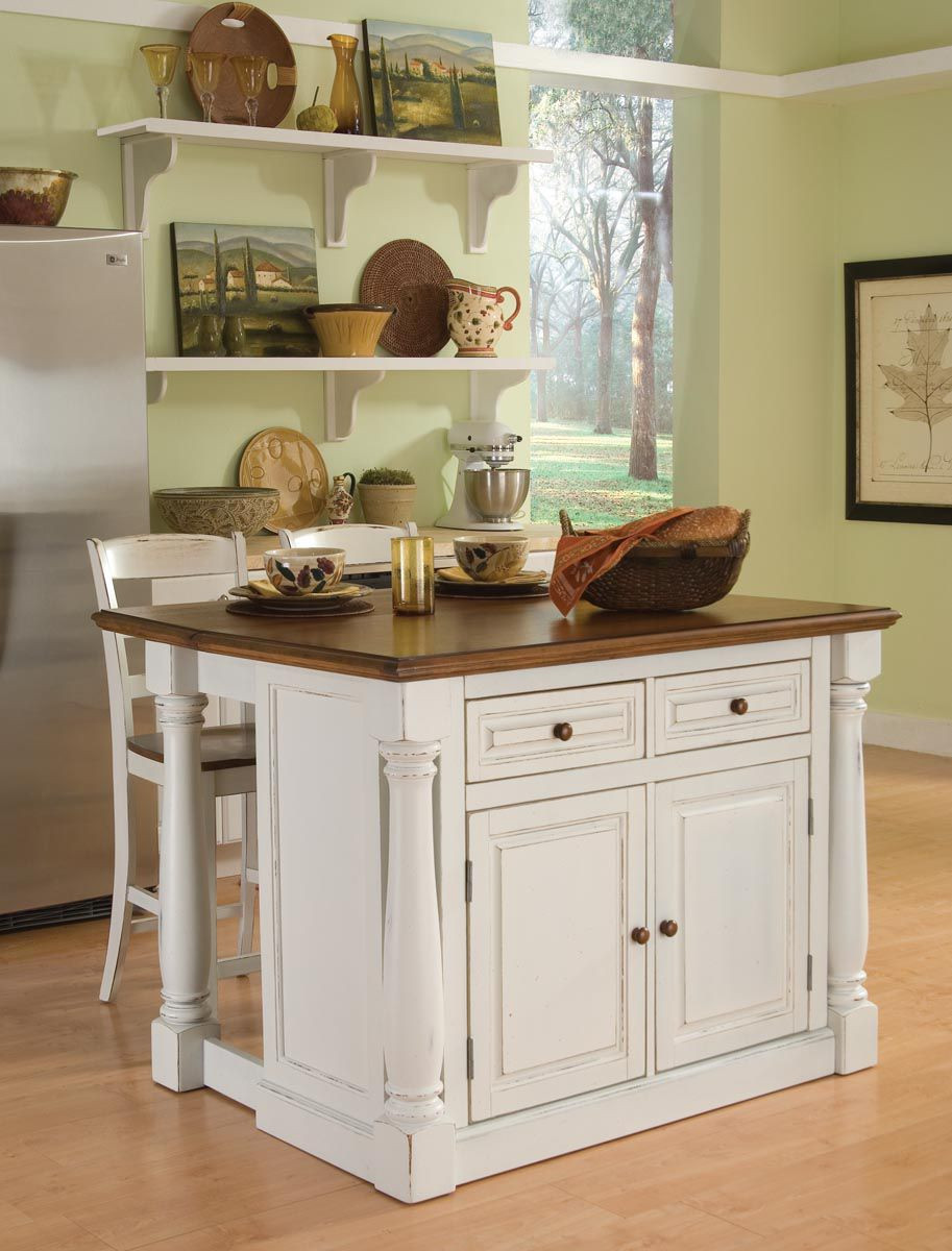 Small Kitchen Island With Stools
 Home Styles Monarch Kitchen Island and Two Stools