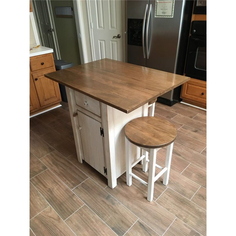 Small Kitchen Island With Stools
 Small Primitive Kitchen Island in Counter Height with 2 Stools