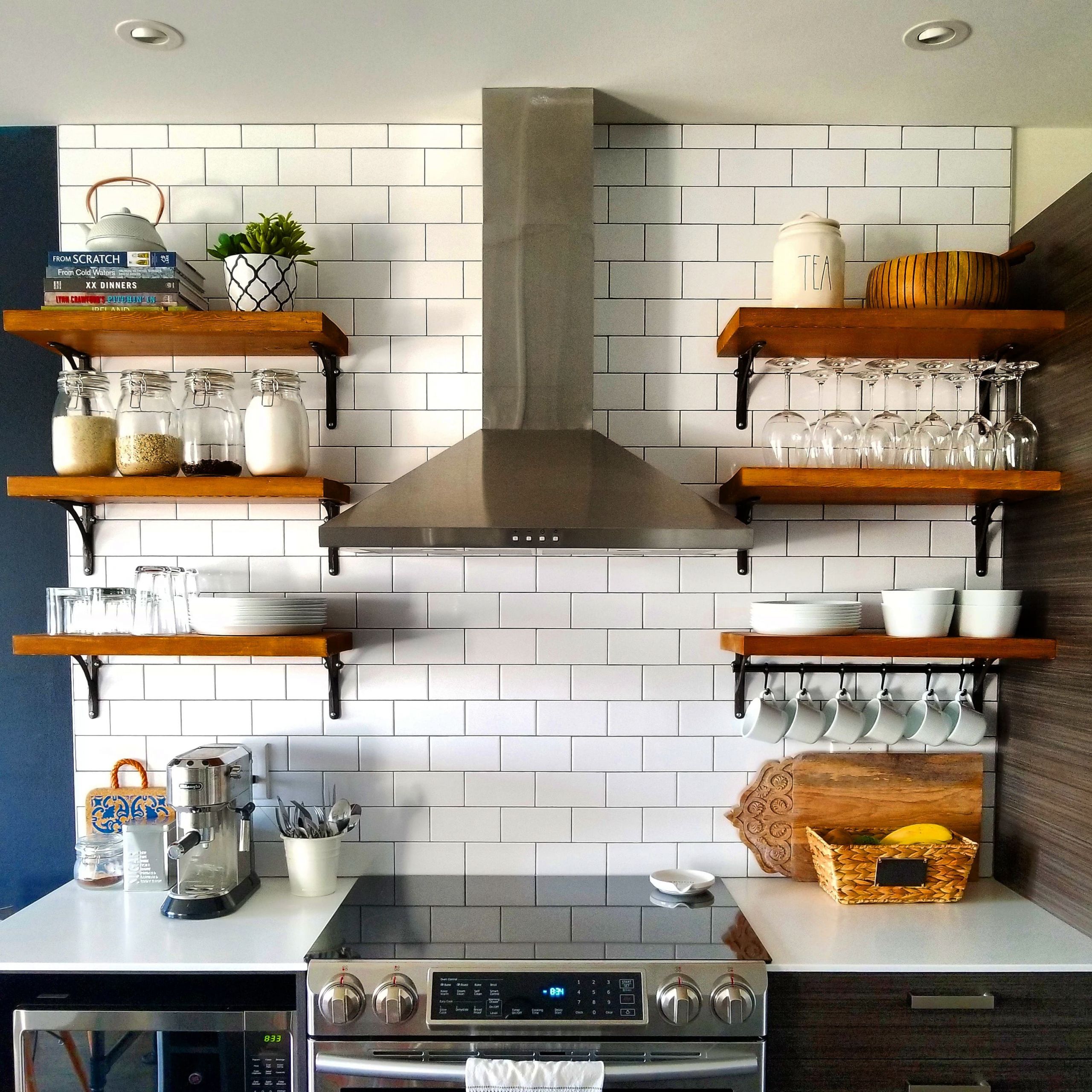 Small Kitchen Shelf
 Open Kitchen Shelving How to Build and Mount Kitchen Shelves