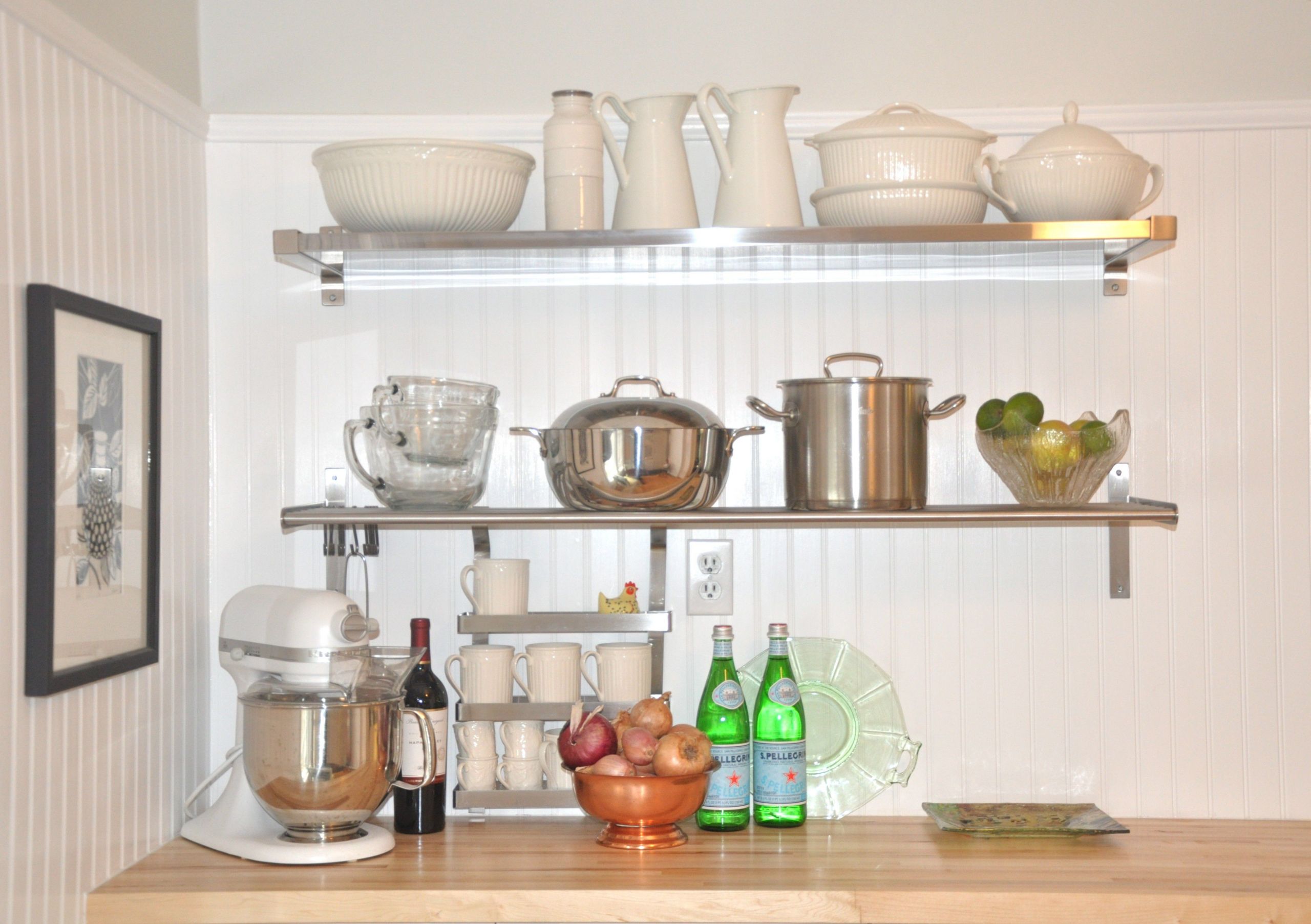 Small Kitchen Shelf
 White Wall Shelves for Effective Storage in Small Kitchen