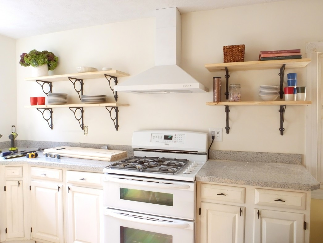 Small Kitchen Shelf
 White Wall Shelves for Effective Storage in Small Kitchen