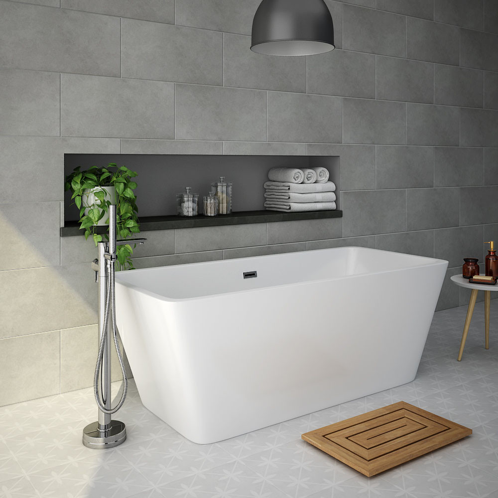 Small Square Bathroom
 Valencia 1615 Square Modern Freestanding Bath