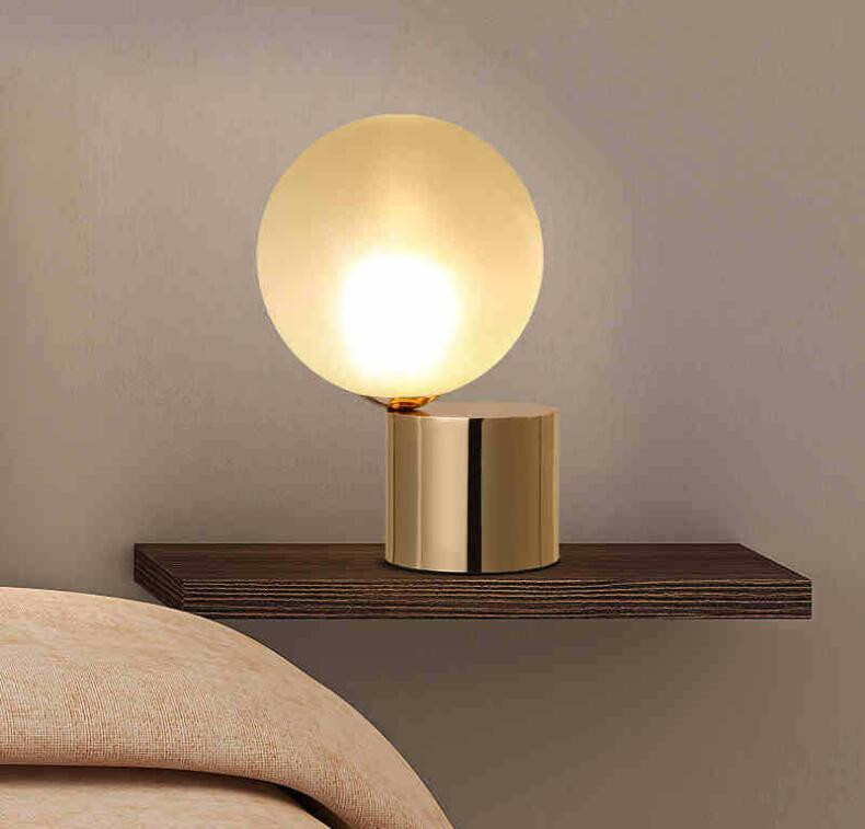 Small Table Lamps For Bedroom
 Nordic creative simple glass lampshade spherical small