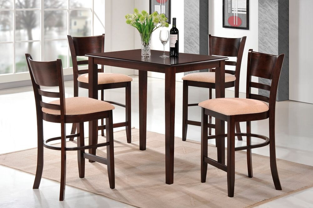 Small Tall Kitchen Tables
 Counter Height Wood Kitchen Dining Set Table Stools