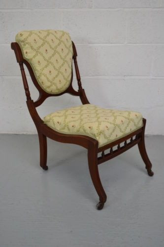 Small Upholstered Chair For Bedroom
 Pretty Edwardian Walnut Small Upholstered Chair