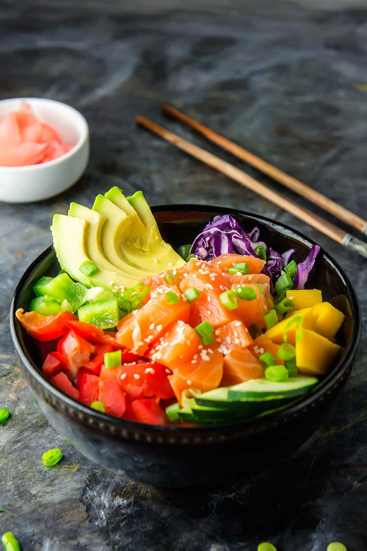 Smoked Salmon Poke Bowl
 Salmon & Mango Poke Bowl — Foraged Dish