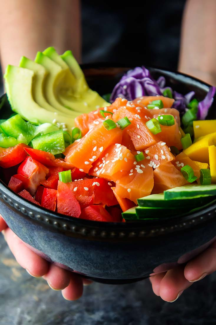 Smoked Salmon Poke Bowl
 Salmon & Mango Poke Bowl — Foraged Dish