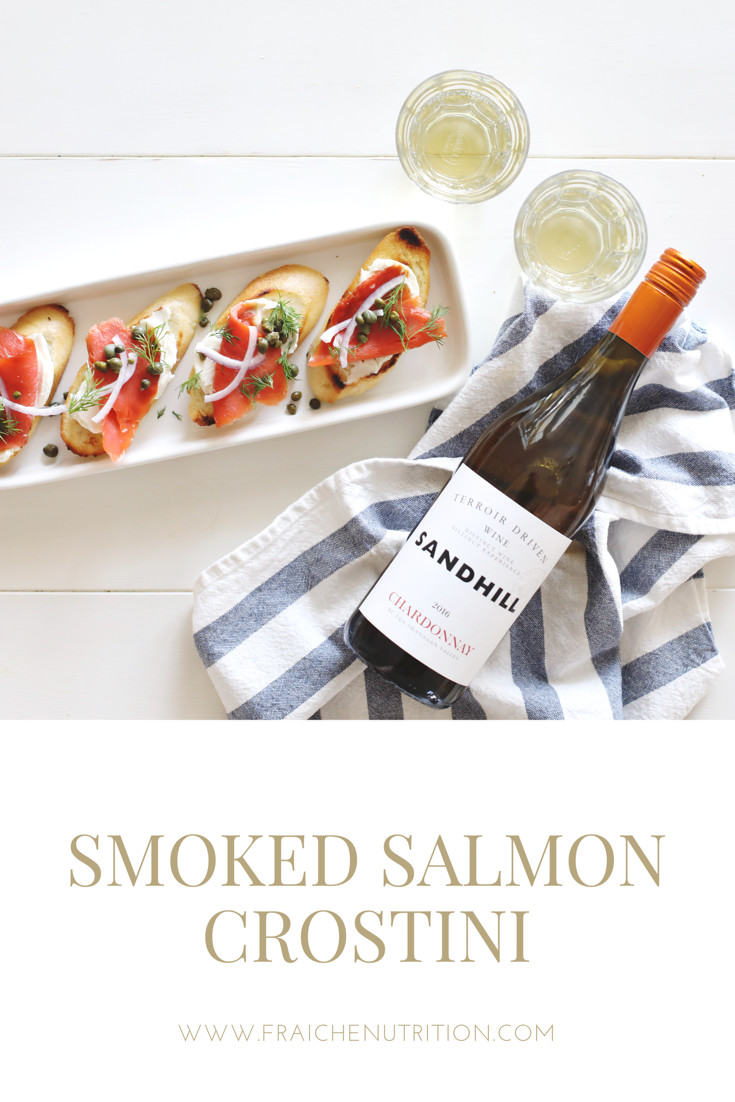 Smoked Salmon Wine Pairing
 Smoked Salmon Crostini paired with Sandhill Chardonnay
