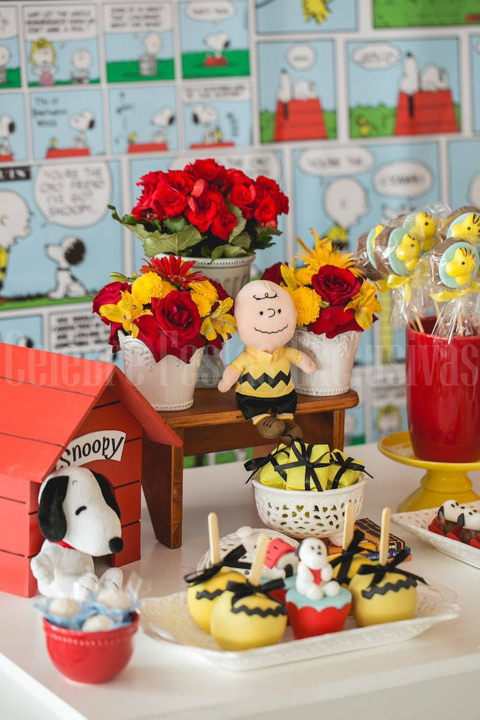 Snoopy Birthday Decorations
 Kara s Party Ideas Snoopy themed birthday party via Kara s