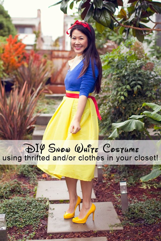 Snow White Costume Adults DIY
 DIY Snow White Costume using thrifted and or clothes in