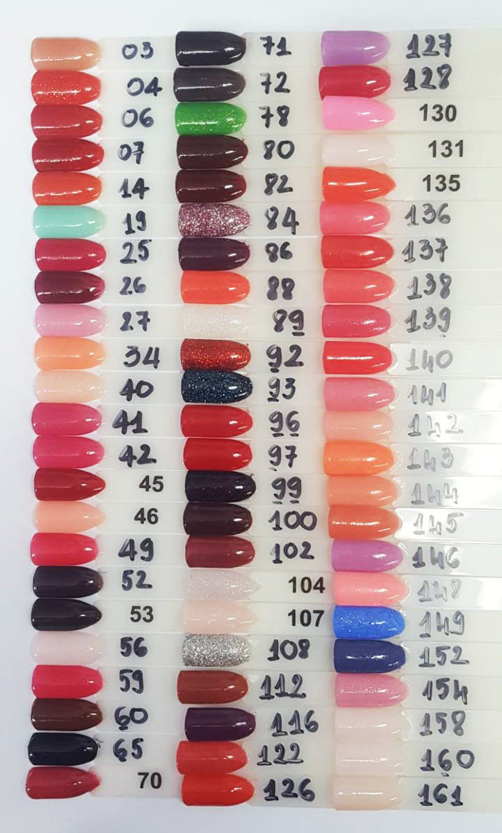 Sns Nail Colors
 SNS Gelous Colours Swatch SNS Nails Colour chart