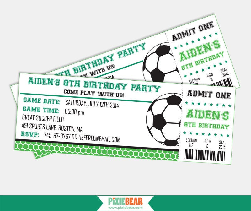 Soccer Birthday Party Invitations
 Soccer Party Invitation Soccer Birthday Invitation Soccer