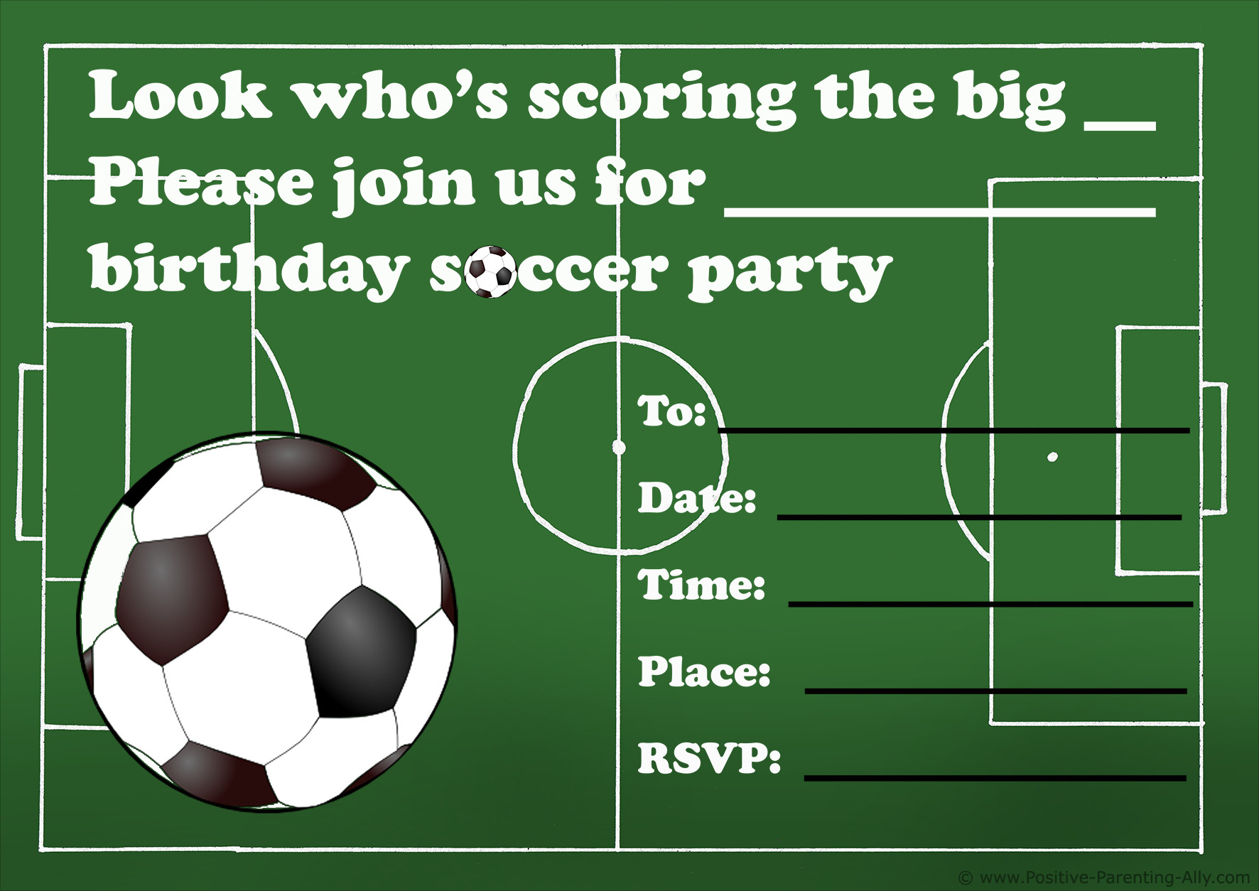 Soccer Birthday Party Invitations
 Free Printable Birthday Party Invitations for Kids High