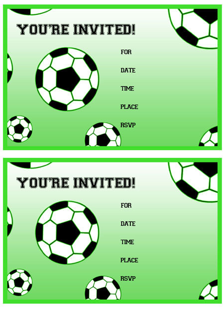 Soccer Birthday Party Invitations
 Free Printable Soccer Birthday Party Invitations