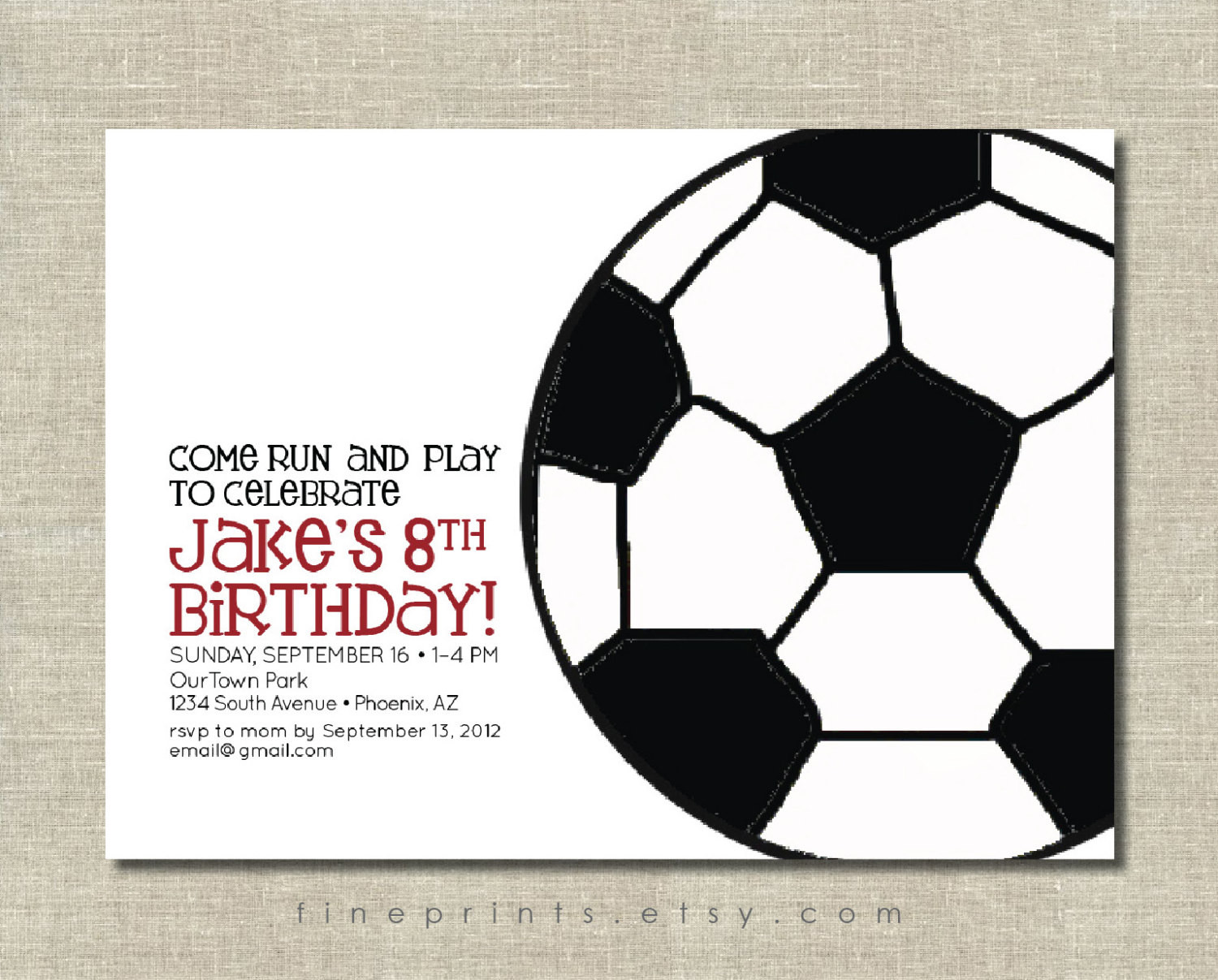 Soccer Birthday Party Invitations
 soccer party invitation