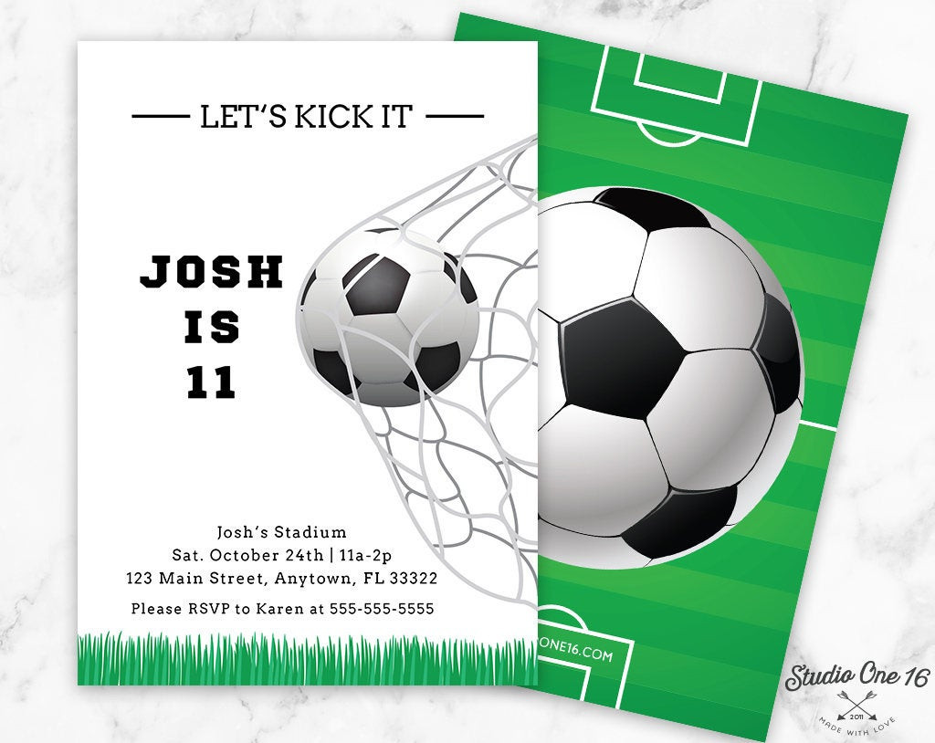 Soccer Birthday Party Invitations
 Soccer Birthday Invitation Soccer Invitation Soccer Party