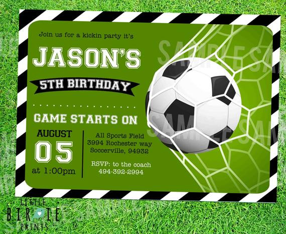 Soccer Birthday Party Invitations
 SOCCER INVITATION SOCCER Birthday party Soccer birthday