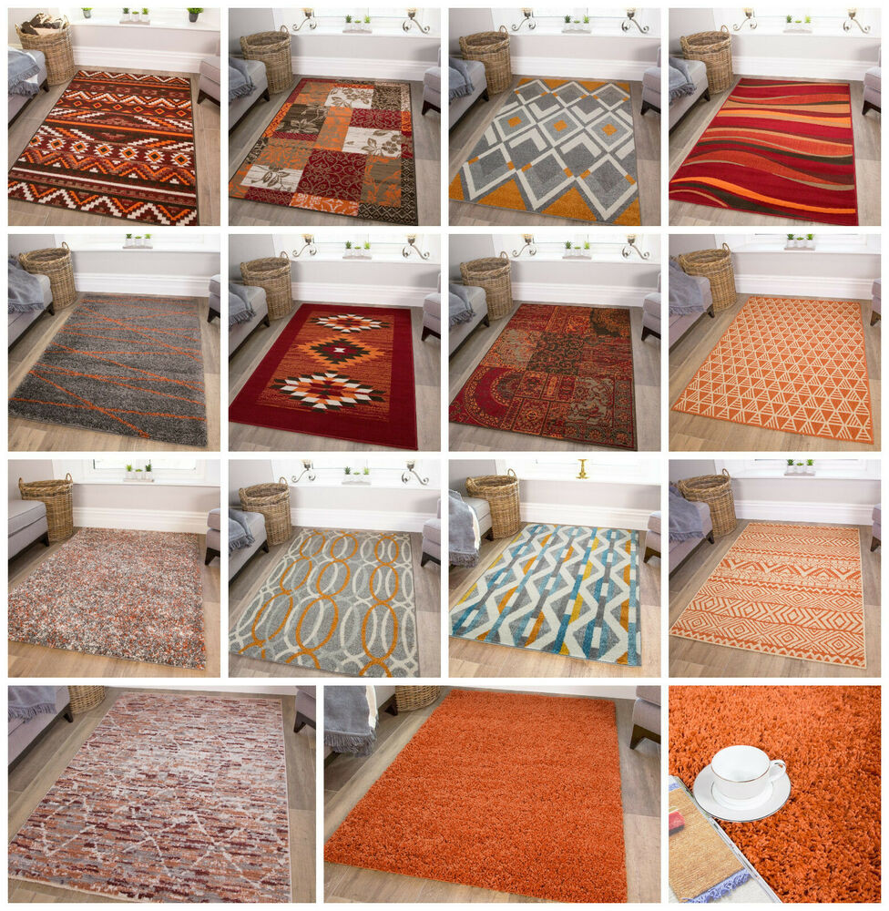 Soft Rugs For Living Room
 Modern Terracotta Orange Living Room Rugs Soft Small