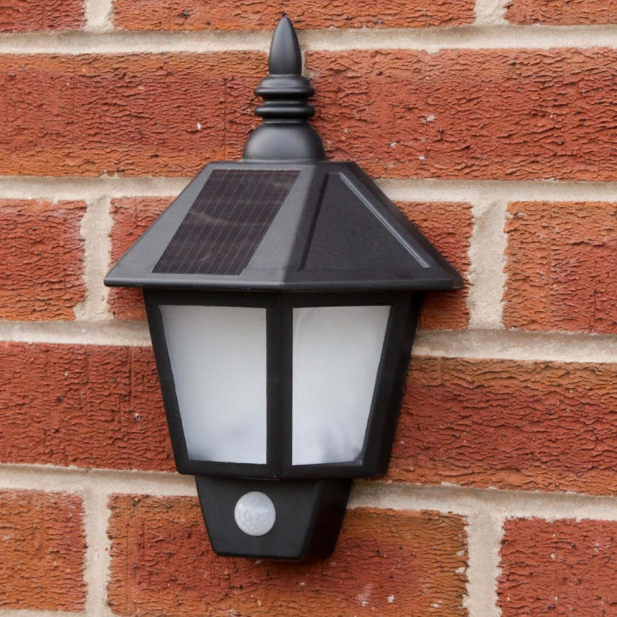 Solar Powered Landscape Lights
 Black Outdoor Solar Security Wel e Wall Light With PIR