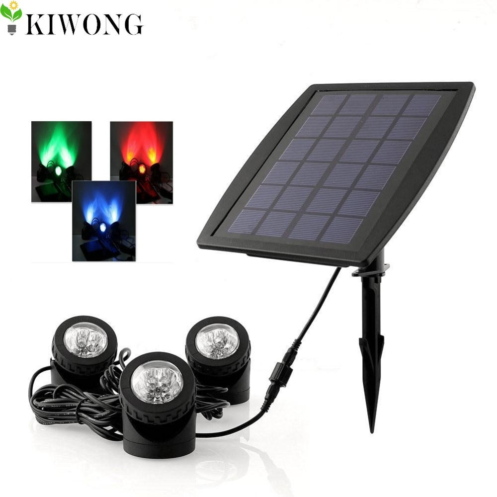 Solar Powered Landscape Lights
 18 LEDs Solar Powered 3 Lamps Landscape Spotlight