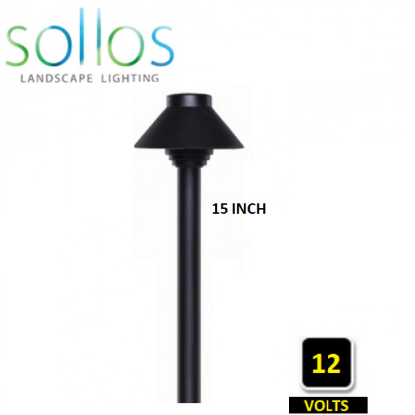 Sollos Landscape Lighting
 SOLLOS BLACK STRAIGHT HAT PATH LIGHT 15 INCH STEM PSH040