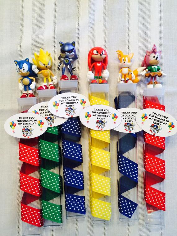 Sonic The Hedgehog Birthday Party Supplies
 Super Sonic Hedgehog Birthday Party favors by angilee123