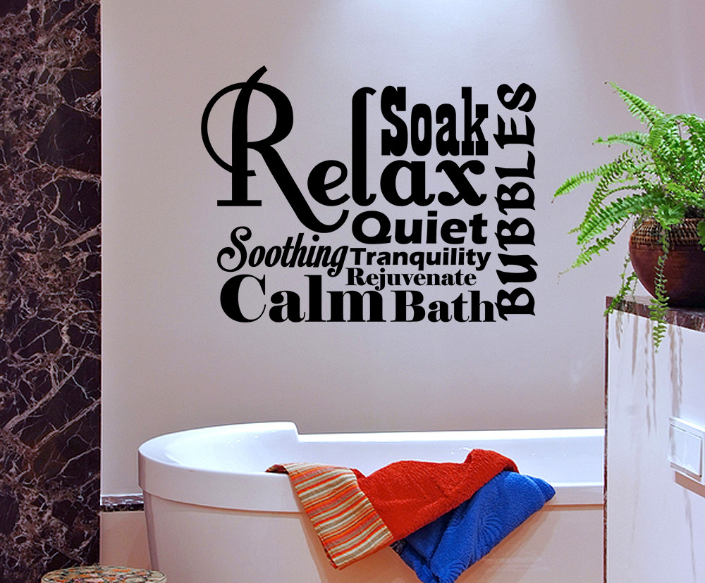 Spa Bathroom Wall Art
 RELAX SPA BATHROOM RULES LETTERING BATH WORD VINYL DECOR