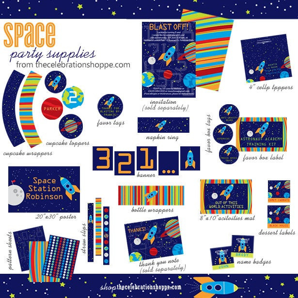 Space Birthday Party Supplies
 SPACE Birthday PARTY Supplies from The Celebration Shoppe