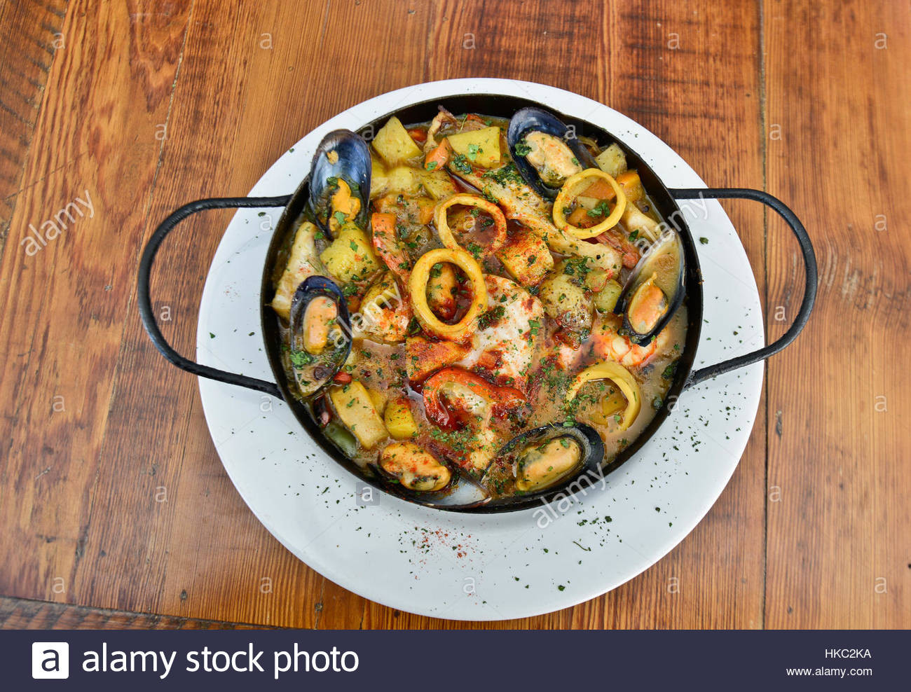 Spanish Seafood Stew
 Traditional Spanish seafood stew cazuela de mariscos