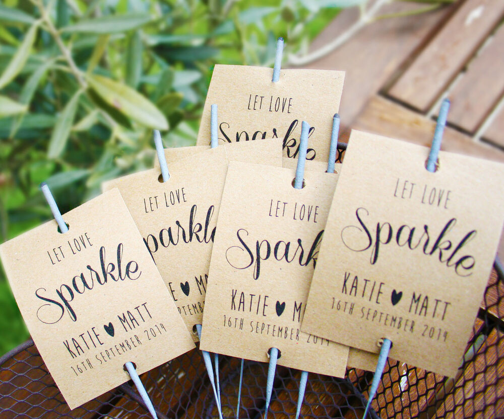 Sparklers For Wedding Favors
 10 x Sparkler covers wedding favours sparkler cover card
