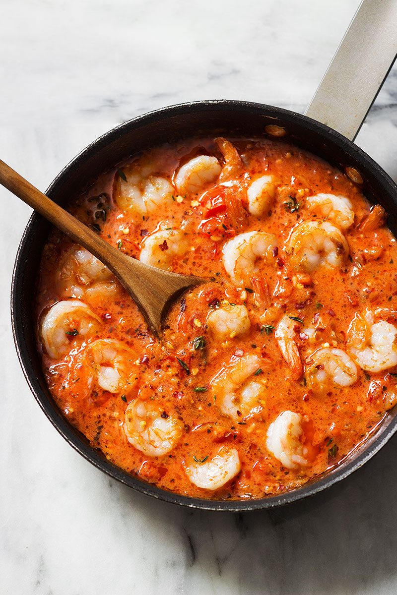 Spicy Shrimp Pasta With Red Sauce
 Creamy Tomato Shrimp Spaghetti Squash — Eatwell101
