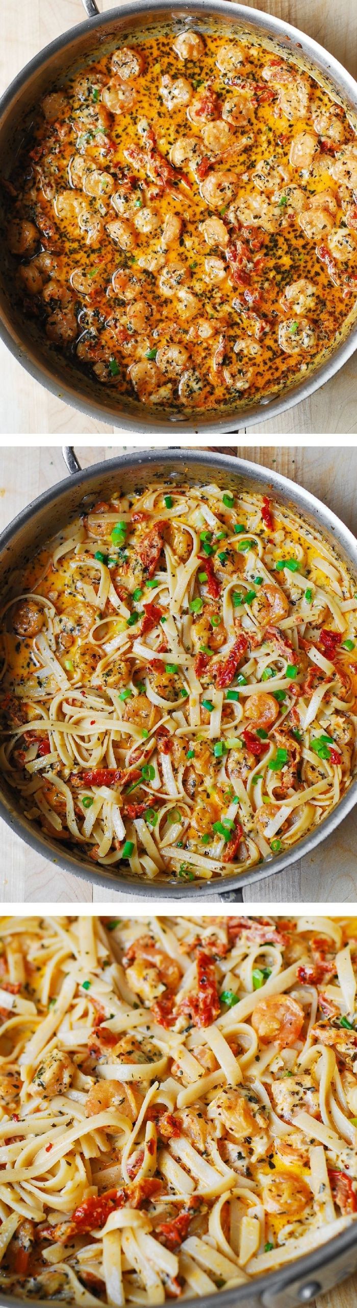 Spicy Shrimp Pasta With Red Sauce
 Garlic Shrimp and Sun Dried Tomatoes with Pasta in Spicy