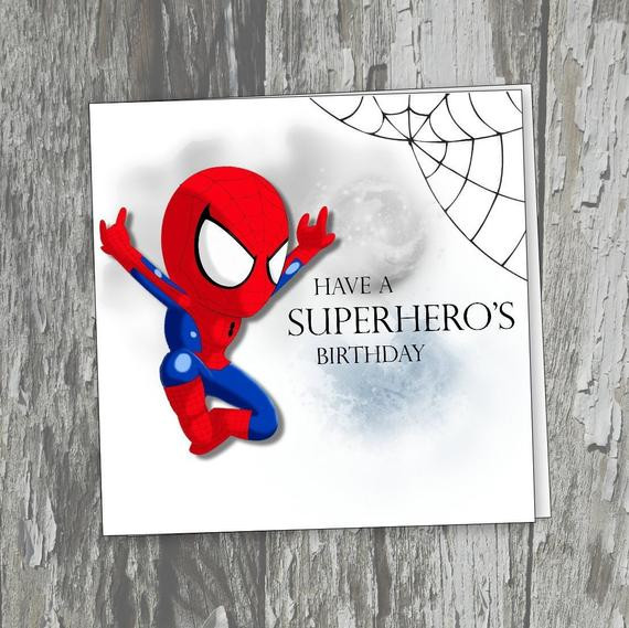 Spiderman Birthday Card
 Spiderman Birthday card Superhero Boys Birthday card