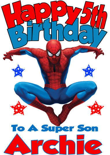 Spiderman Birthday Card
 Personalised Birthday Card SPIDERMAN ANY NAME AGE