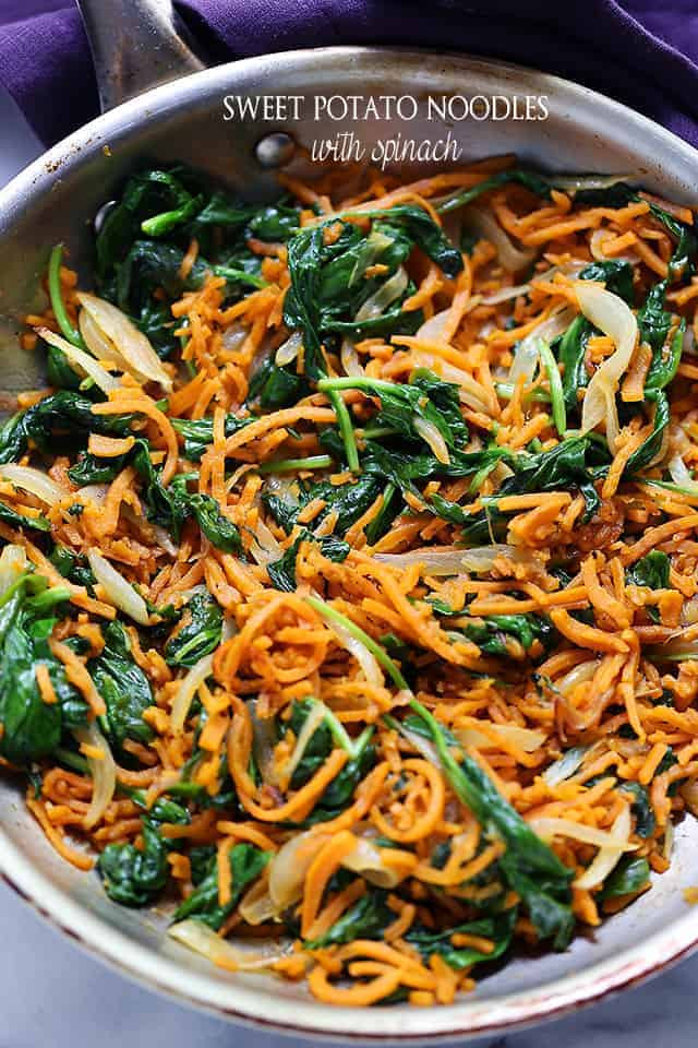 Spinach Noodles Recipe
 Sweet Potato Noodles with Spinach Recipe