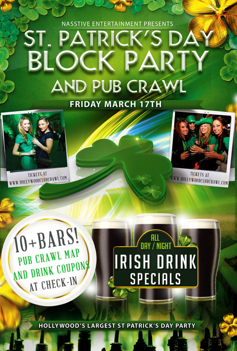 St Patrick Day Food Specials
 St Patrick s Day 2017 Pub Crawl & Block Party