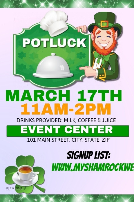 St Patrick Day Potluck Ideas
 St Patrick s Day Potluck Event Template