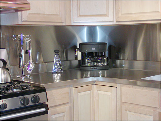 Stainless Steel Kitchen Wall Panels
 Beautiful Stainless Steel Countertops and Wall Panels