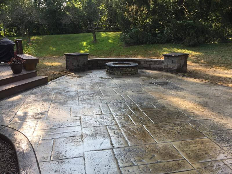 Stamped Concrete Backyard
 Walkers Concrete LLC Stamped Concrete PatternsStamped